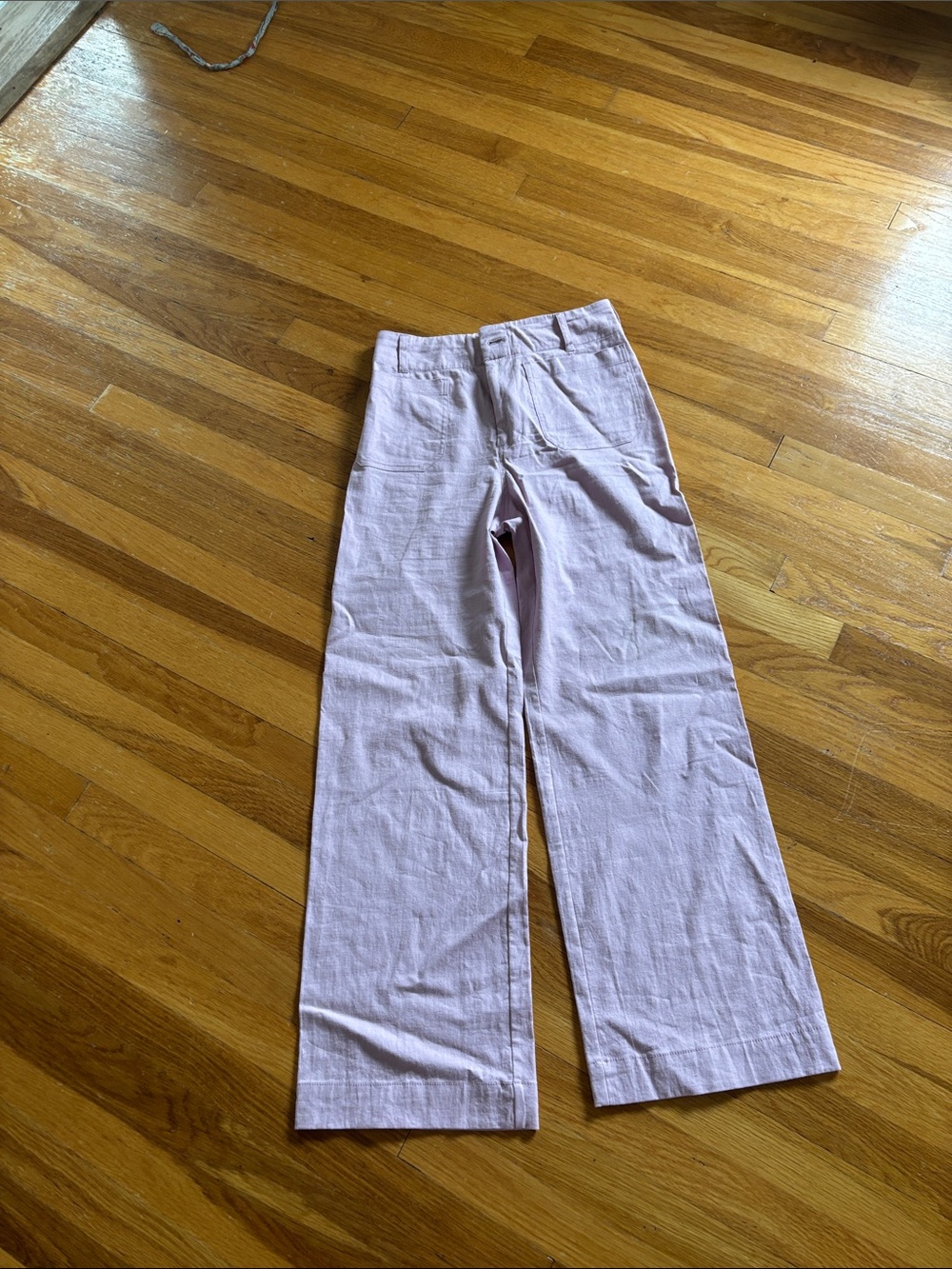 Anthropologie Wide-Leg Chinos in Light Lavender maeve full length linen pants